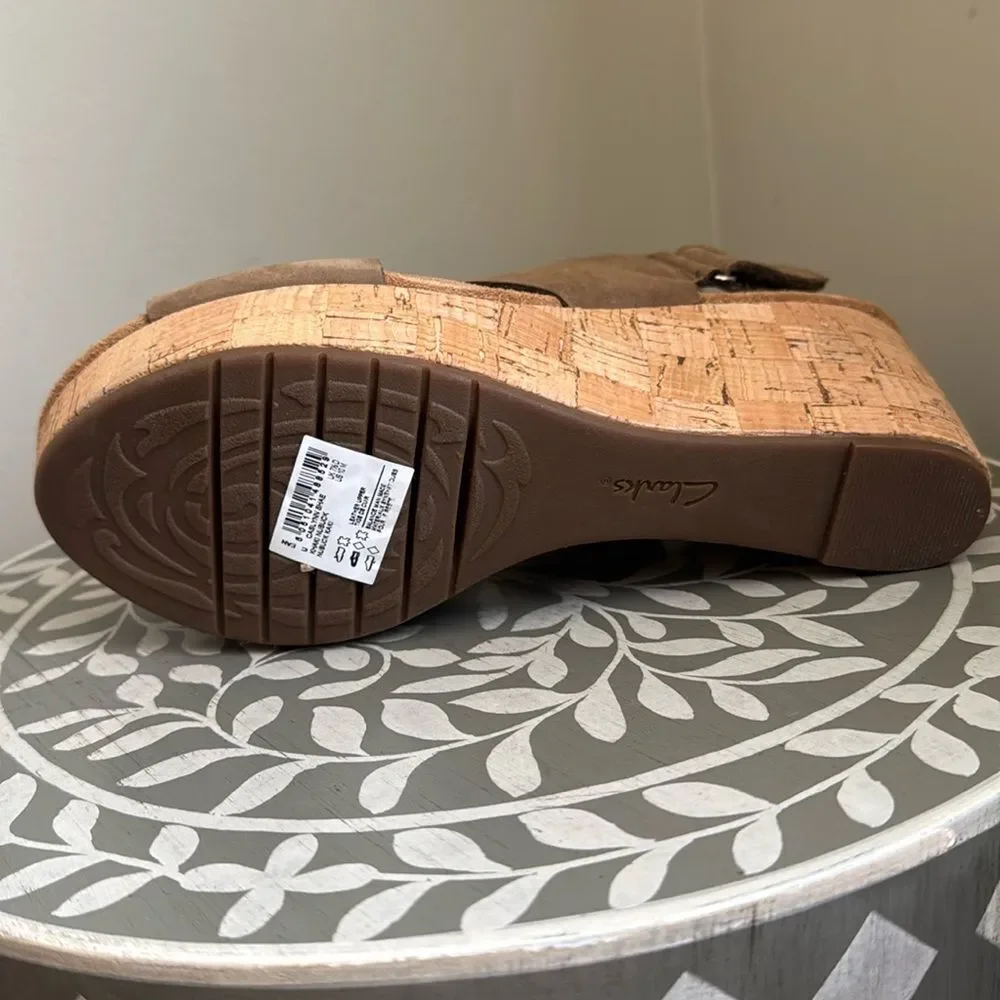 Single Shoe Clark’s Caslynn Shae Brown Wedge Sandal Sz 10 *LEFT SHOE ONLY*